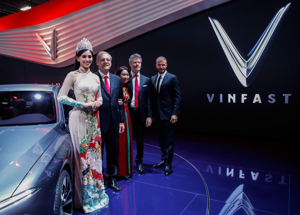 David Beckham launches VinFast at the Paris Motor Show